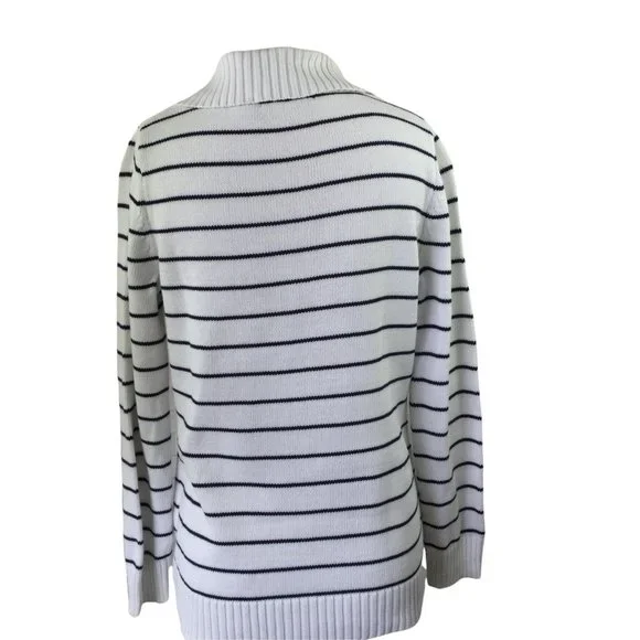 Liz Claiborne White Cotton Pullover Sweater, M - Picture 3 of 5